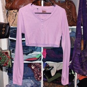 Gymshark Medium Lavender Long Sleeve Crop Top